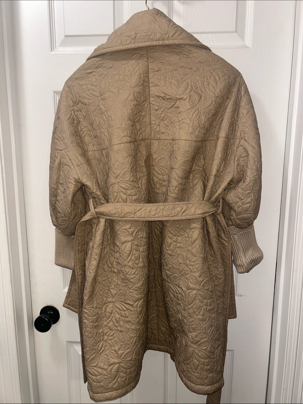 DíOMí Quilted Long Trench Coat in Tan - Picture 6 of 6